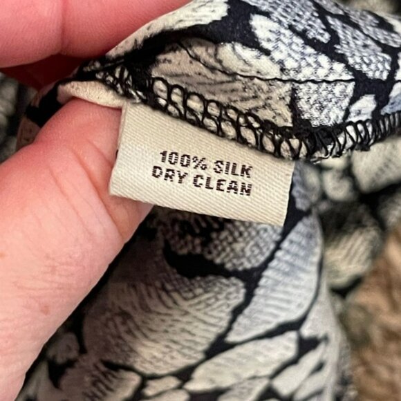 Tucker silk black cream reptile snack print mini dress tunic - Picture 4 of 8